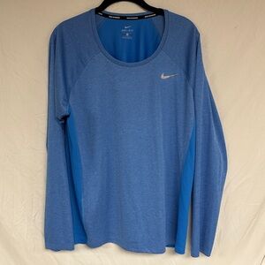 Blue Nike Dri-Fit Running Shirt - XL - Long Sleeve